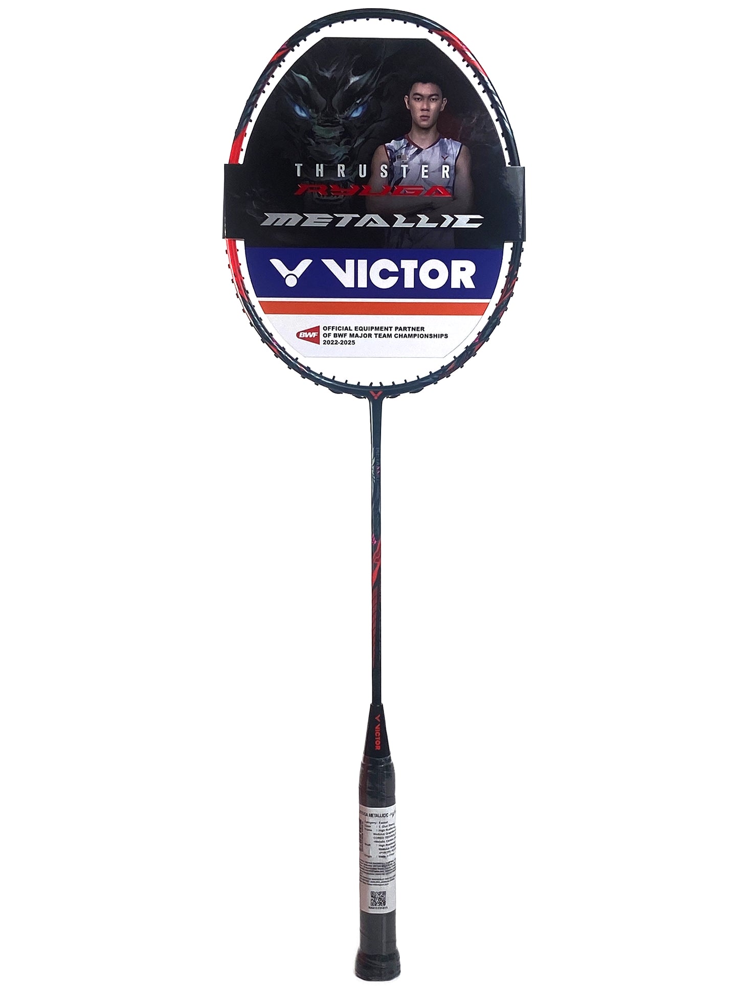 Victor Thruster RYUGA Métallique Non cordée Noir/Rouge - 4U