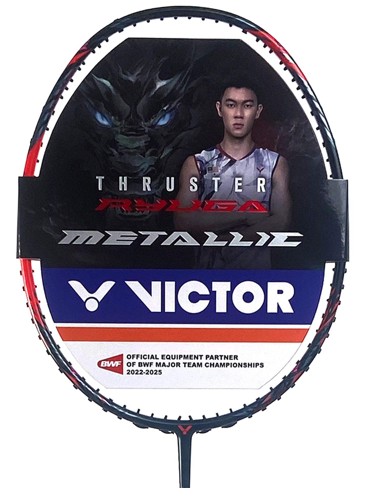 Victor Thruster RYUGA Métallique Non cordée Noir/Rouge - 4U