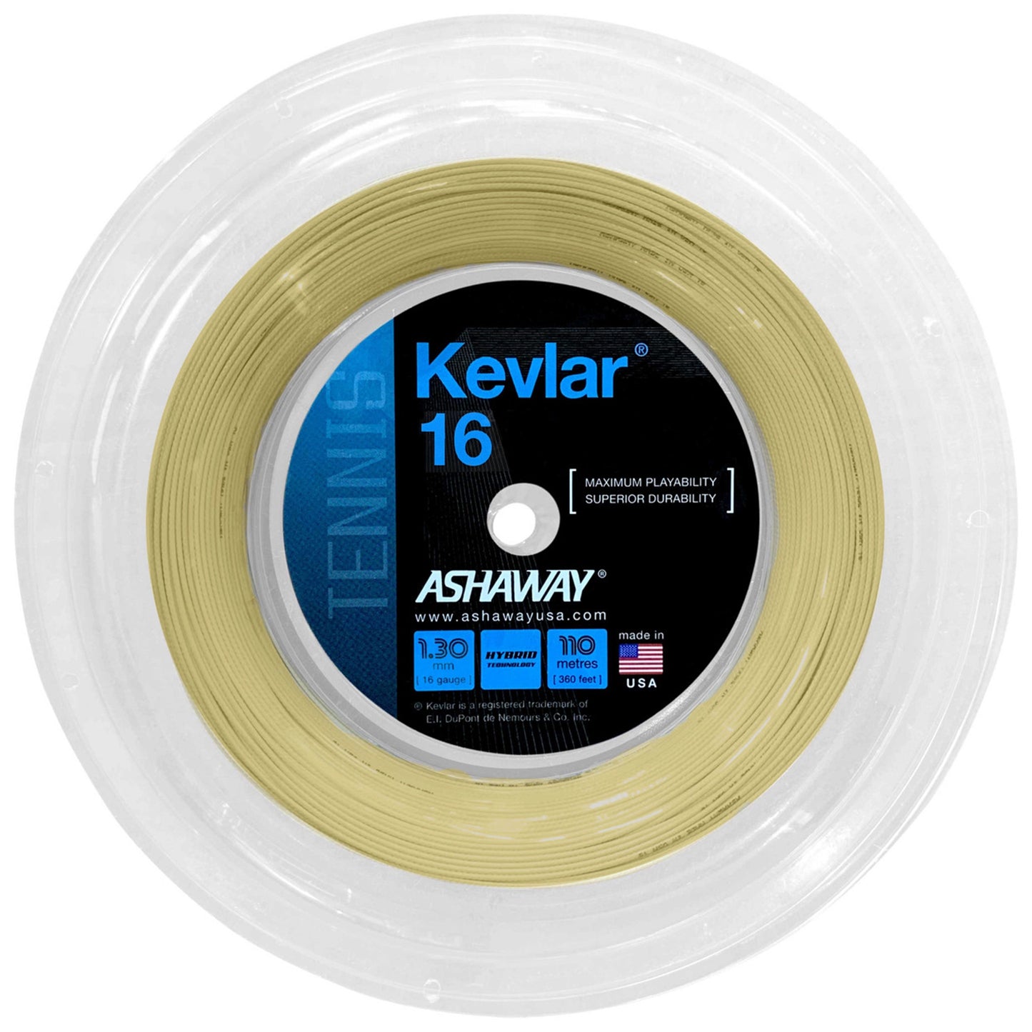 Ashaway Kevlar 16 Reel 110M gold (tennis)