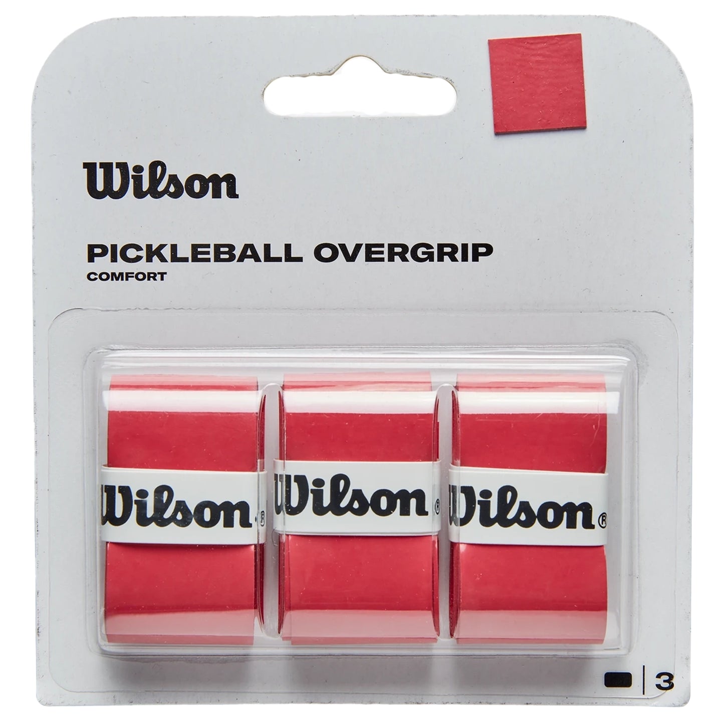 Wilson Pickleball Overgrip Paquet de 3 Rouge (WR8904603)