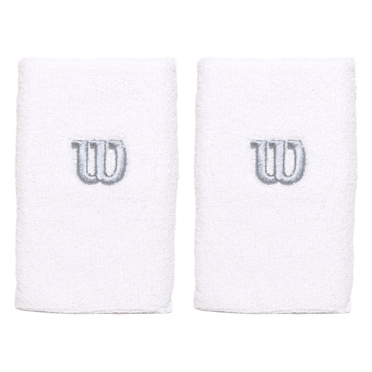 Wilson Extra Wide Wristband White (2) WRA733516