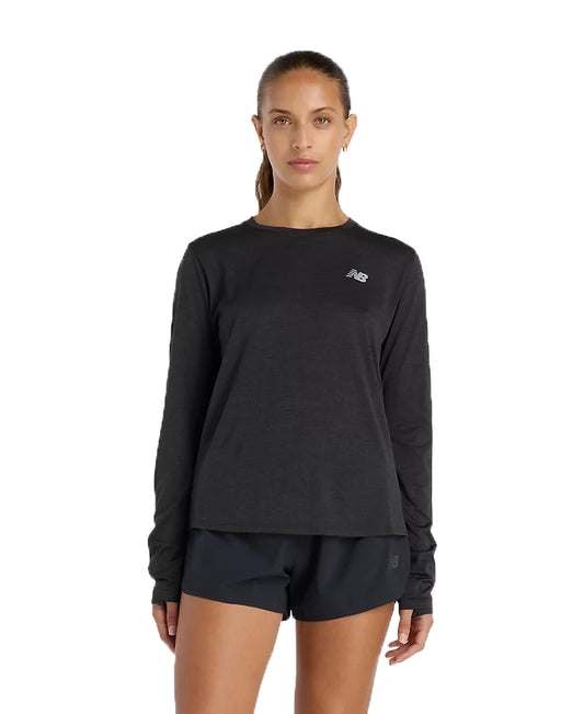 New Balance Haut à manches longues Athletics pour femme WT41256-BKH