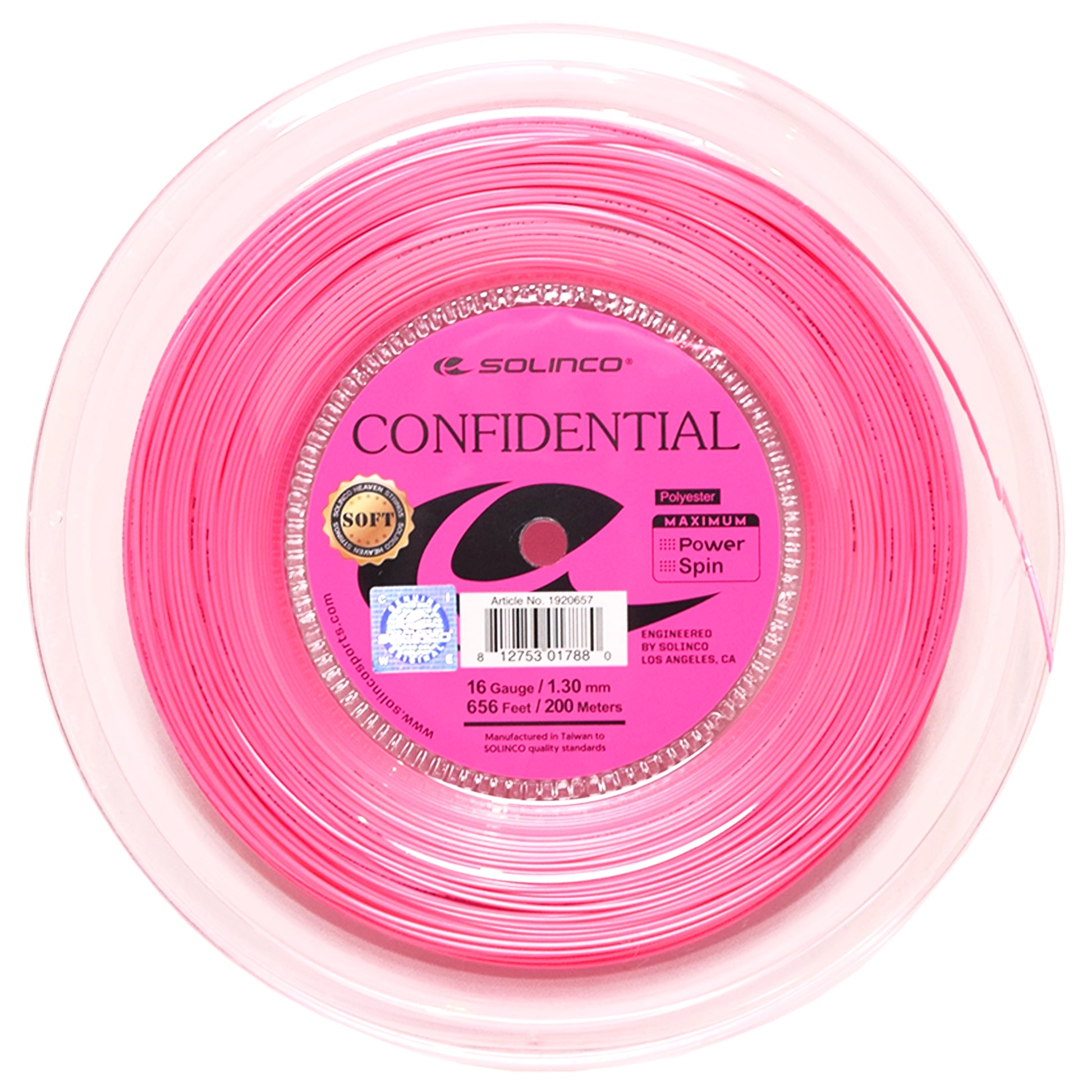 Solinco reel Confidential Soft 16 Pink (200M) - Tenniszon