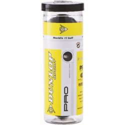 Dunlop balles squash pro deux points jaunes (3 balles)