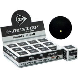 Dunlop balles squash comp. simple point jaune (12 balles)
