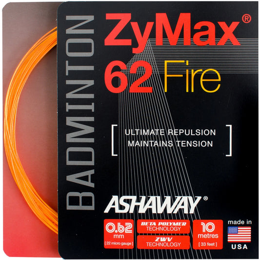 Ashaway ZyMax 62 Fire 10m Orange