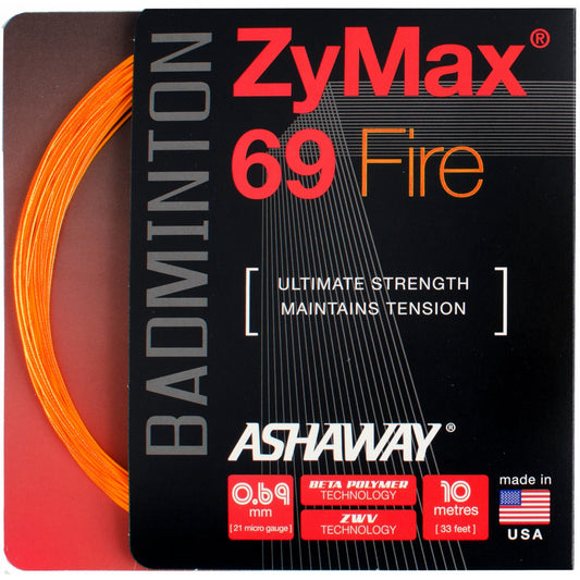 Ashaway ZyMax 69 Fire 10m Orange