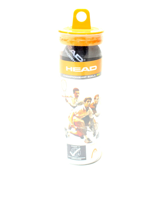 Head balles squash championship deux point jaunes (tube de 3)
