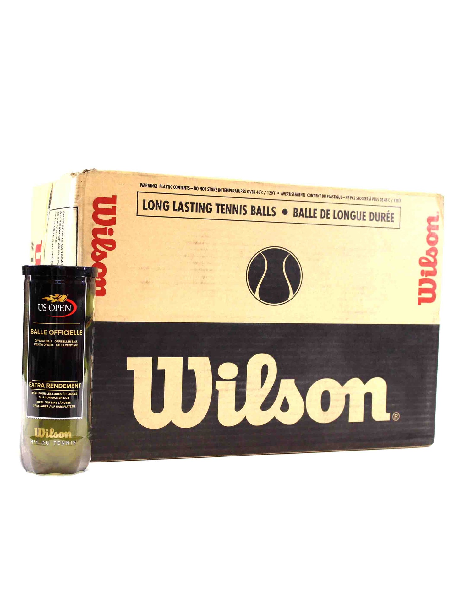Caisse de balles Wilson US Open X-DUTY (24 tubes de 3)