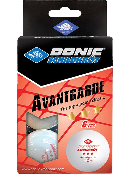 Donic Avantgarde 3 Star Plastic 40+ Balls (pack of 6) White