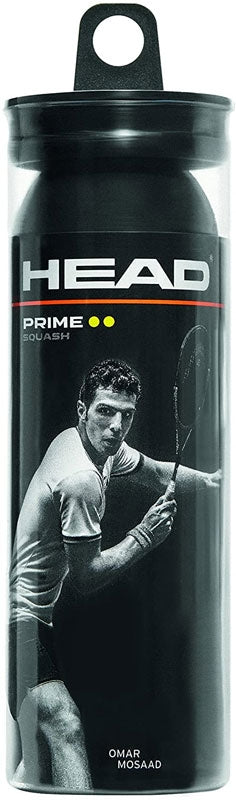 Head balles squash prime deux point jaunes (tube de 3)