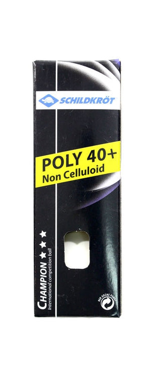 Donic Schildkröt Champion 3 Star Poly 40+ White Balls (3 pack) - Tenniszon