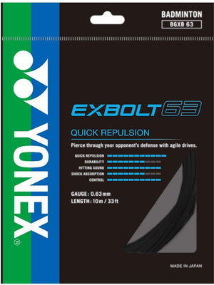 Yonex BG Exbolt 63 10m Black - Tenniszon