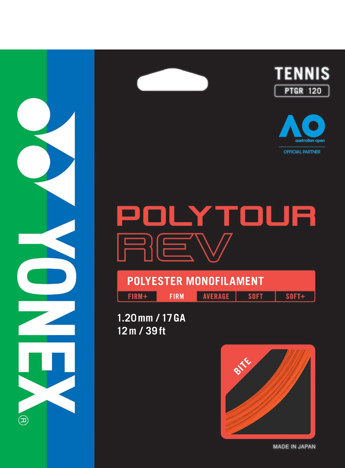Yonex Polytour REV 120 Bright Orange